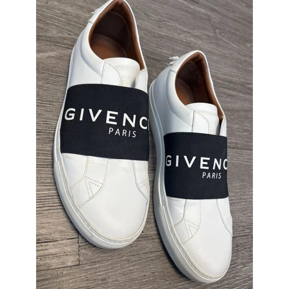 Givenchy Urban Street White Sneakers Black Elastic Band Men's Size 43